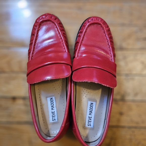 Red Leather Loafers - Picture 3 of 9